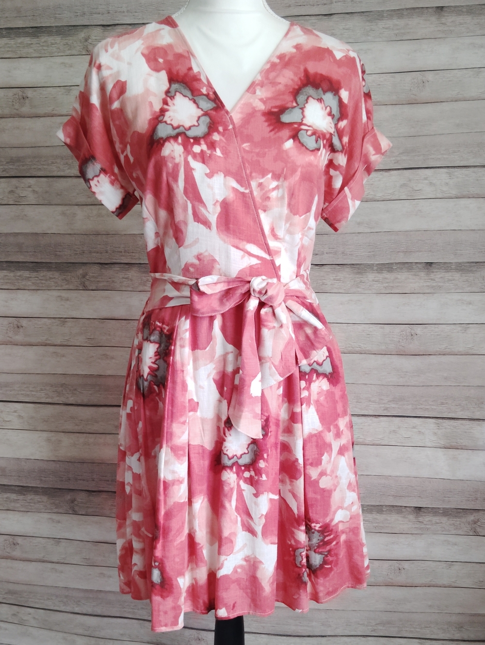 Simply Vera Woman Floral Tie-Waist V-Neck Dress Sz Xs